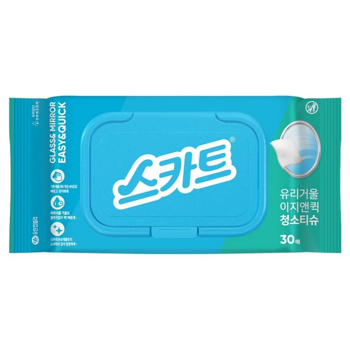 스카트 유리거울 이지앤퀵 청소티슈 30p