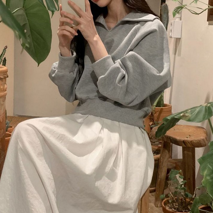 메이첼 미니 브이 카라 데일리 맨투맨 11480