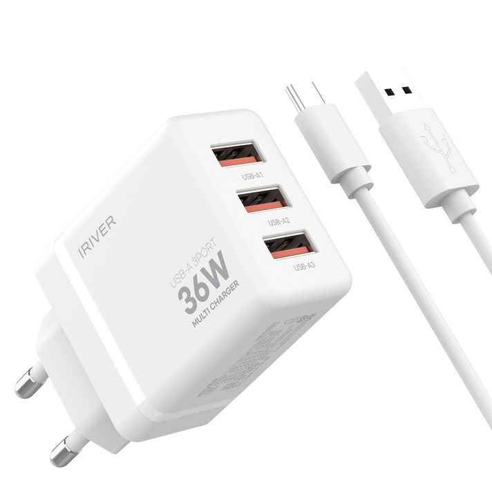 아이리버 36W 3포트 멀티 충전기 USB-A/A/A