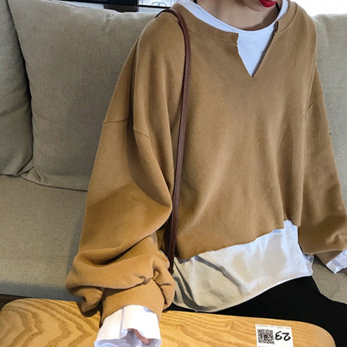 마들렌 절개 페이크 투피스 임산부 맨투맨