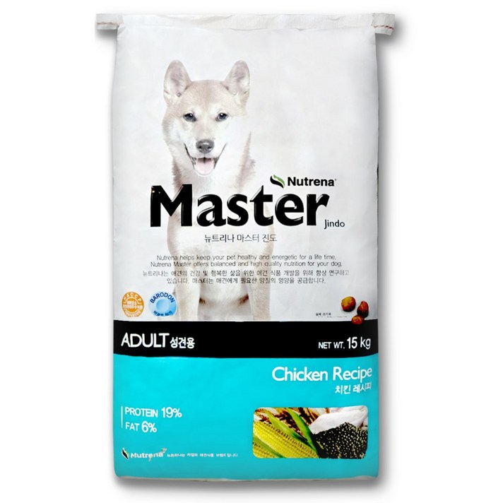 뉴트리나 마스터 진도 단백질19 함유 강아지 애견 진돗개 대형 특수견 대용량사료, 1개, 15kg, 닭