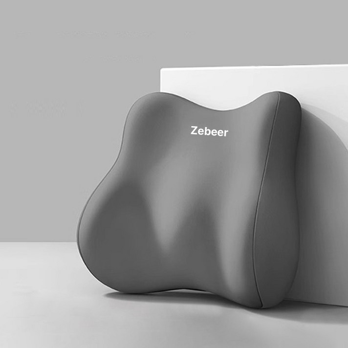 Zebeer 바른자세 허리쿠션 의자 차량용 사무실 등받이, 그레이 Zebeer 바른자세 허리쿠션 의자 차량용 사무실 등받이, 그레이
