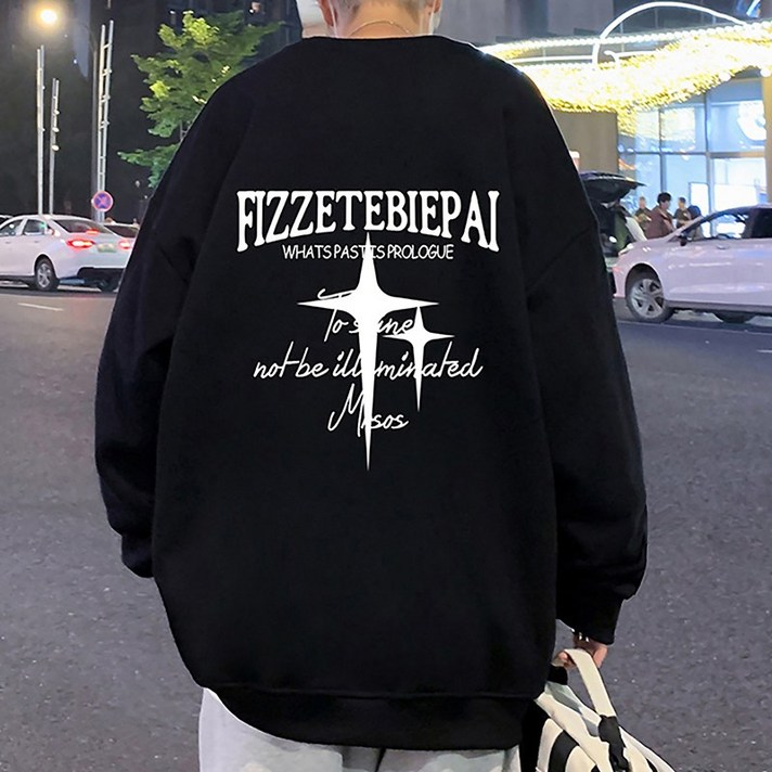 스몰더 남자 유니크 오버핏 프린팅 맨투맨 티셔츠 95120까지 1715