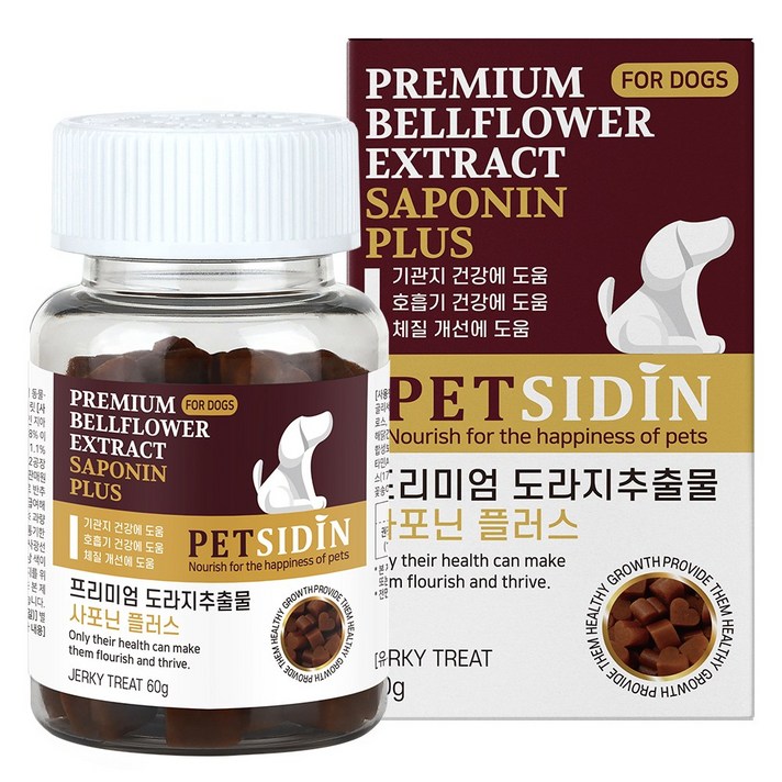펫시딘 강아지 도라지 추출물 사포닌 영양제, 호흡기기관지, 60g, 1개