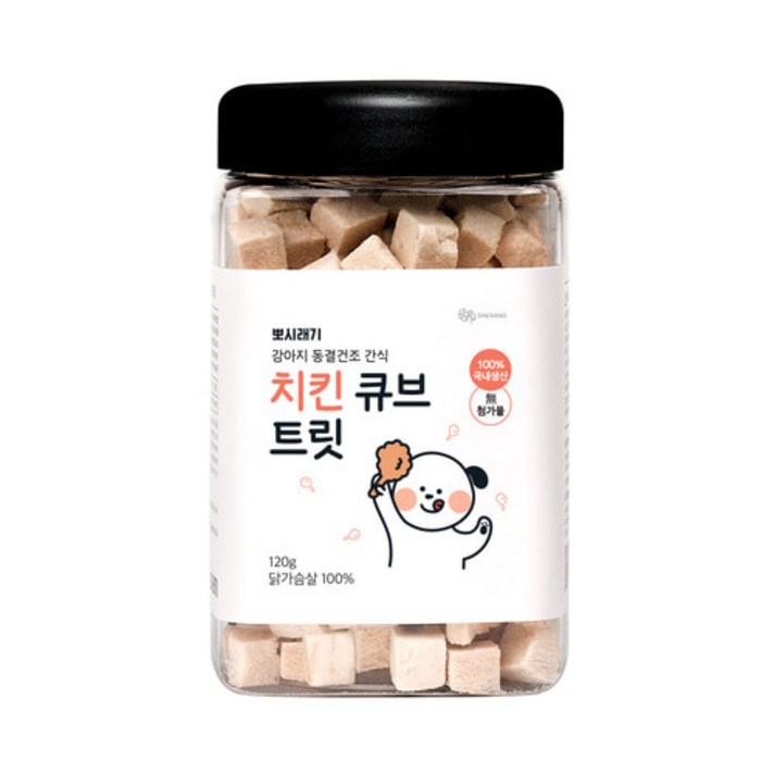 뽀시래기 강아지 동결건조 간식, 치킨, 120g, 8개