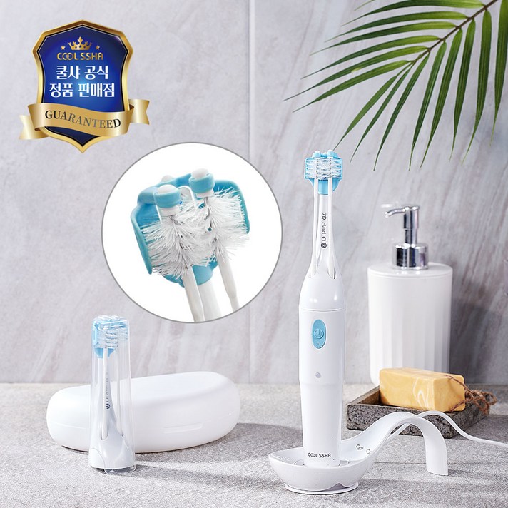 쿨샤전동칫솔 쿨샤 고급형 풀세트성인용휴대용케이스 증정, 화이트, 1개, CS501000D