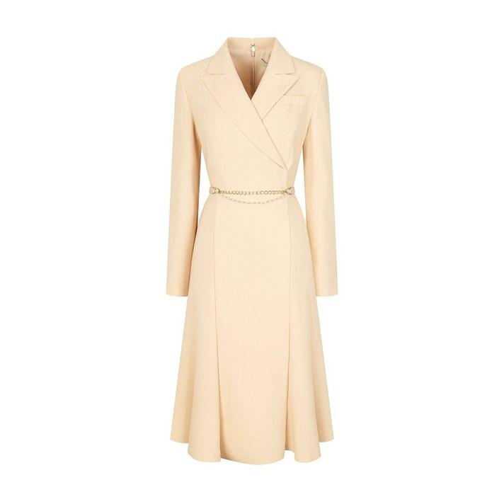 JJ지고트 테일러드 카라 머메이드 원피스 오피스룩 데이트룩 상견례룩 베이지원피스