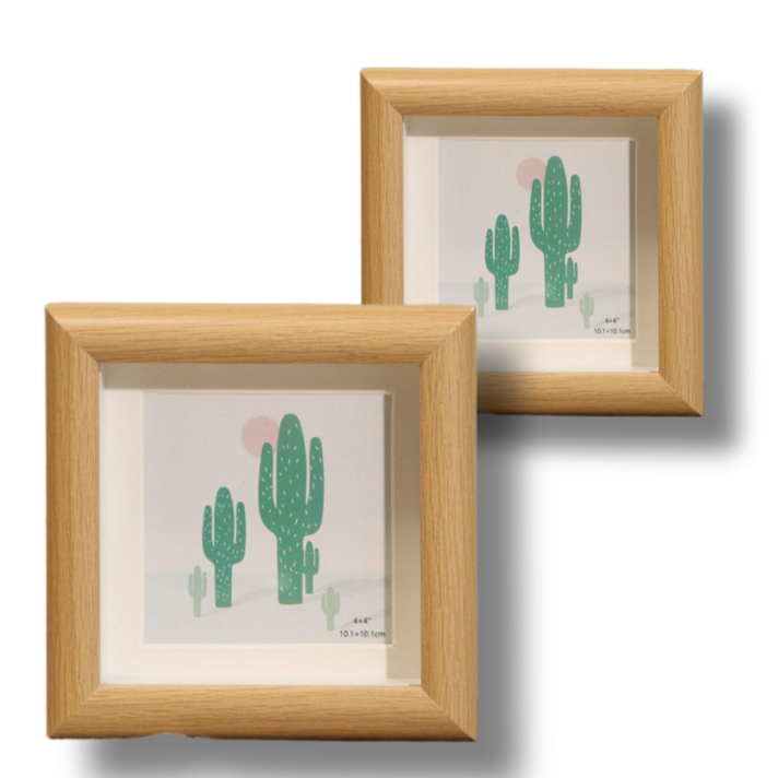 리틀홈스 소형 탁상형 미니액자 2P, 2개, 오크