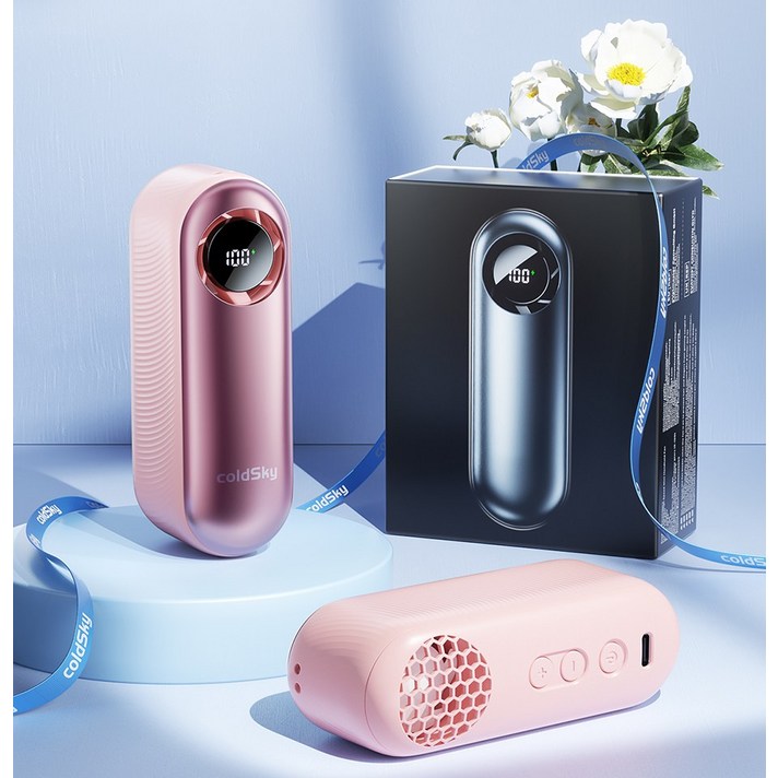 ColdSky 휴대용 핸드 헬드 팬 1100 조정 가능한 속도 개인 터보 팬 4000mAh 충전식 미니 팬 여성 여행 야