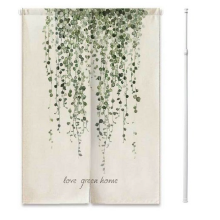 우아한클릭 린넨 현관 베란다 방문 커튼 햇빛 창문가리개 가림막커튼커튼봉