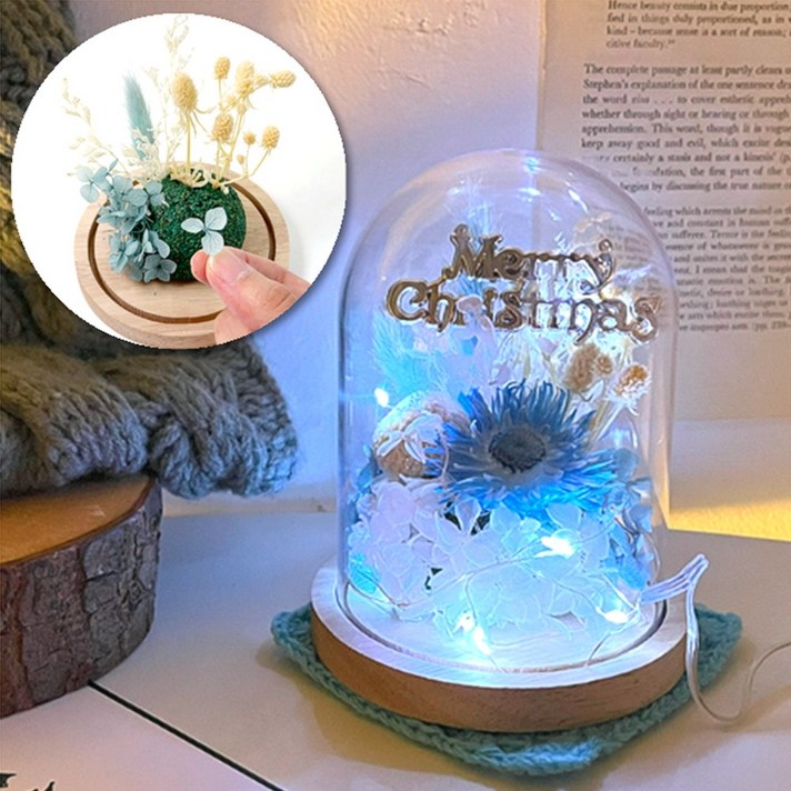 겨울 크리스마스무드등만들기 DIY키트, 10인용, 프리저브드 겨울꽃