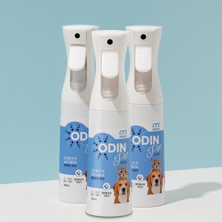 미국 아마존 판매 1위 동일성분 휴매니존 오딘펫 300ml , 3개, 강아지 고양이 탈취제 소변 오줌 배변냄새 제거, 300ml, 3
