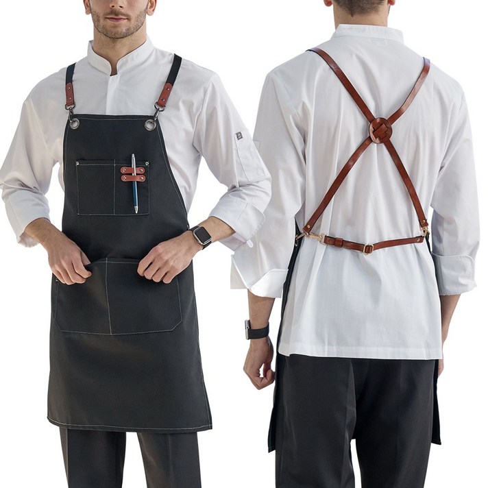 스피드가운 X형 옥스포드 펀칭 앞치마 생활방수 커피숍 카페 가게앞치마 3색상