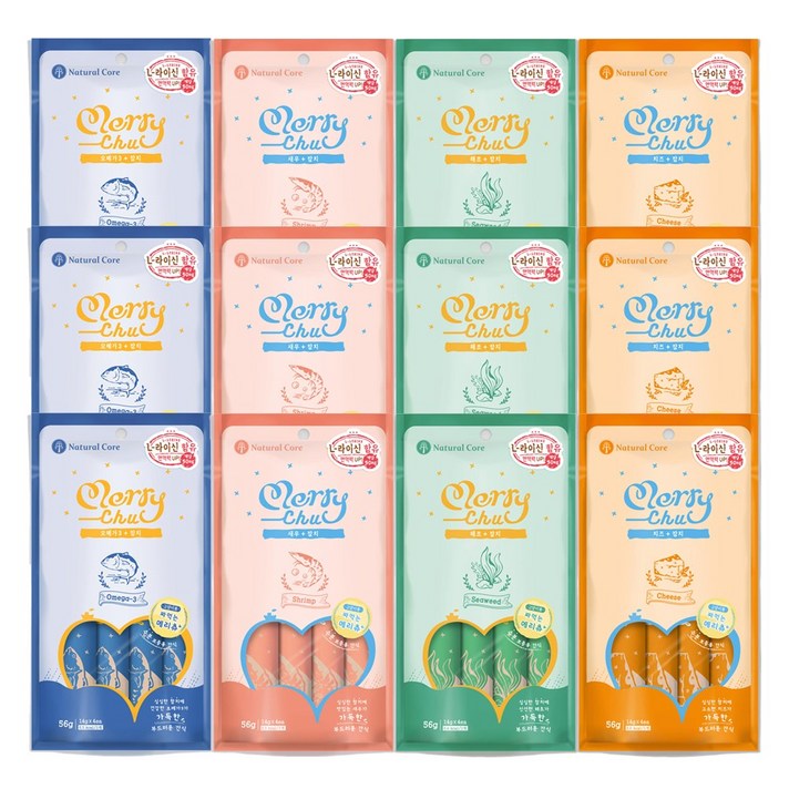 네츄럴코어 참치 메리츄 4종 12팩
