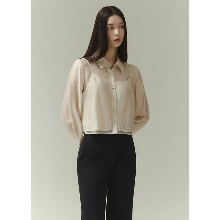 백화점 정품 잇미샤 뷔스티에 레이어드 블라우스 ITP3YBL780