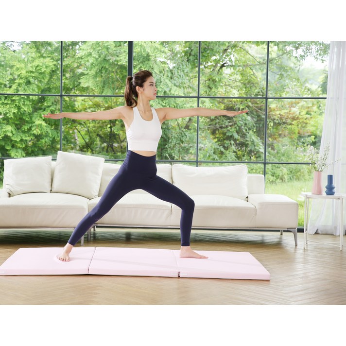 렉스파 두꺼운 요가매트 YH800 대형 운동매트필라테스, 핑크, 1개