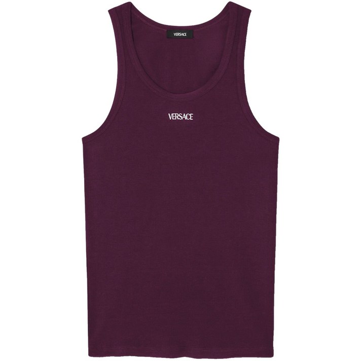 베르사체 로고 자수 탱크 탑