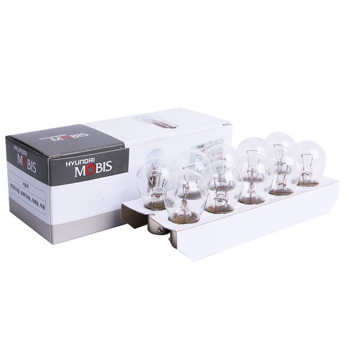 모비스 싱글 24V25W 백색 후진등.후미등 10개입 1박스 실속형 트럭 버스 빽등미등, 10개, S25