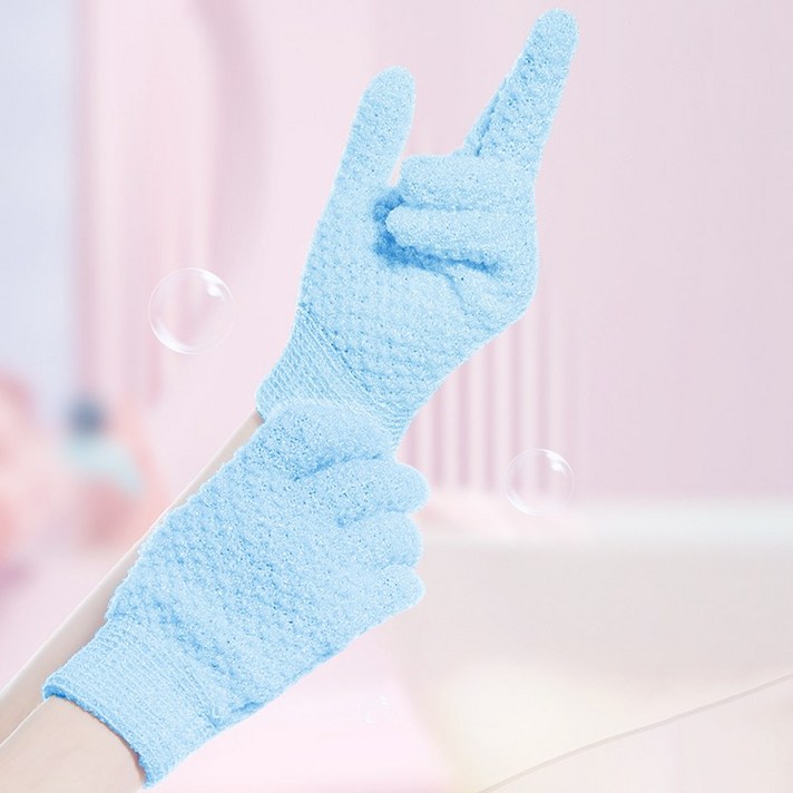 패션파트너 부드러운 각질 제거 저자극 때밀이 샤워 목욕 타올 장갑 바디 스크럽 글러브 2color  2P, 1세트, 2개입, 스카이 블루스카이 블루