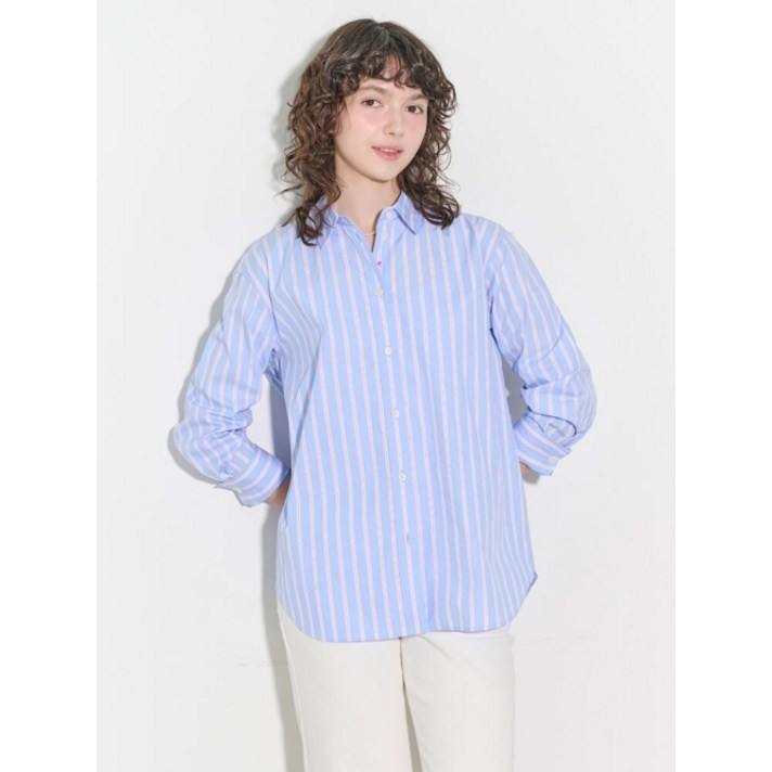 매장정품 빈폴 BEANPOLE LADIES B. my 클래식 스트라이프 오버핏 셔츠 블루 BF5264N08P BF5264N08P 210258