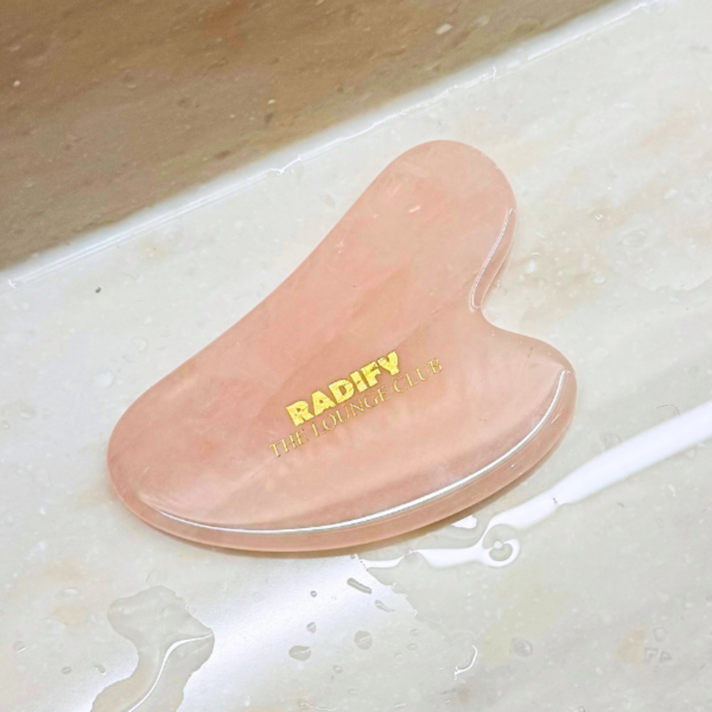래디파이 로즈쿼츠 얼굴 두피 림프 순환 바디 괄사 마사지 마사지기 셀룰라이트 제거 천연 옥 얼굴붓기빼는법, 핑크, 85개