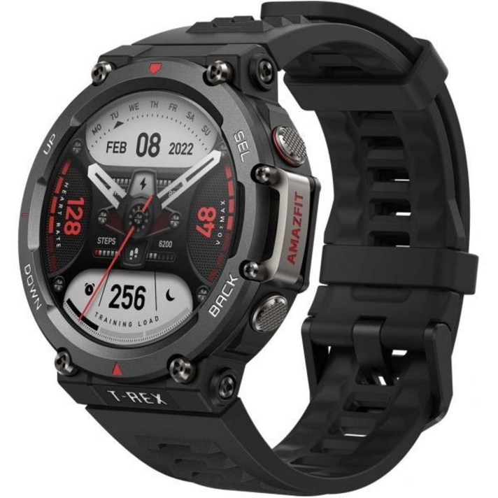 Amazfit TRex 2 견고한 스마트 워치 군 인증 GPS 24일 배터리 수명 심박수 VO2 SPO2 모니터링 페이서 고도 10ATM 방수 수면 모니터링블랙