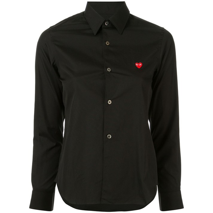 꼼데가르송 로고 자수 셔츠