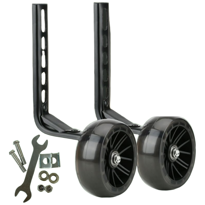 안전키드 광폭 무소음 어린이 자전거 보조바퀴 12인치20인치 호환, 1세트, 4cm, 블랙