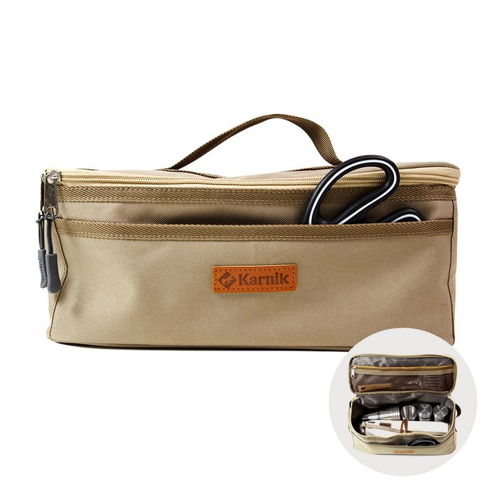 카르닉 키친툴백 프리미엄 다용도 캠핑 가방 수납 캔버스 파우치, 키친툴백(베이지), 1개