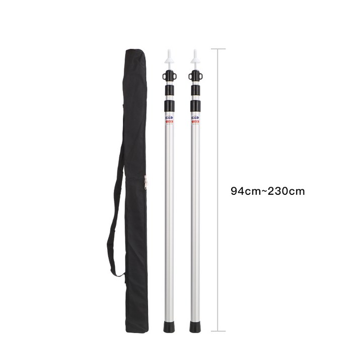 TANI 알루미늄 슬라이드 길이조절 폴대 2개  수납가방, 1개