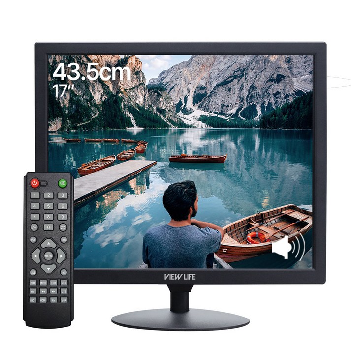 뷰라이프 17형 43 AV 단자 CCTV 소형 모니터 DSUBBNC 케이블 포함 리모컨 증정 새제품, 43.1cm, AV17
