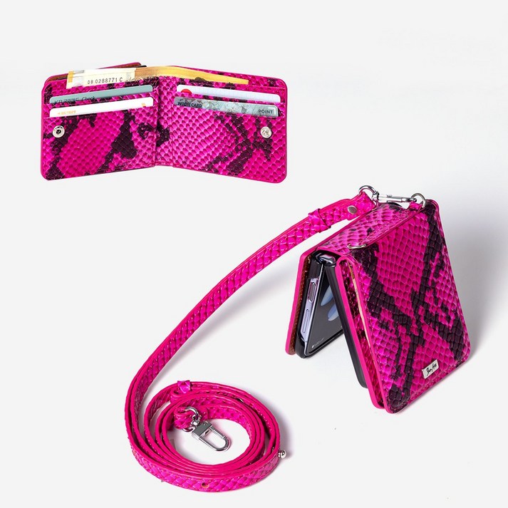 본아띠 리베라 천연 소가죽 아나콘다 갤럭시 Z플립5 F731 지갑 케이스