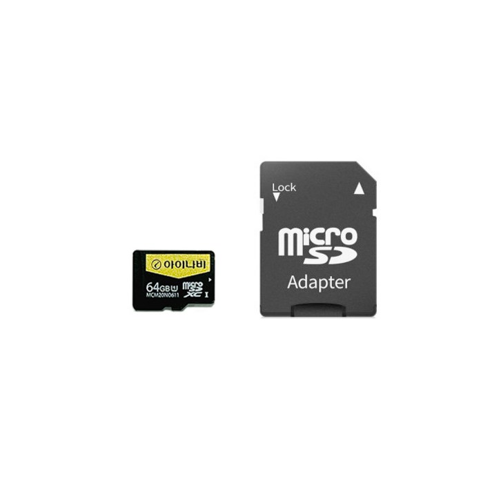 아이나비 정품 블랙박스 메모리카드 64GB MicroSDXC 벌크케이스 SD어댑터 포함 20231211