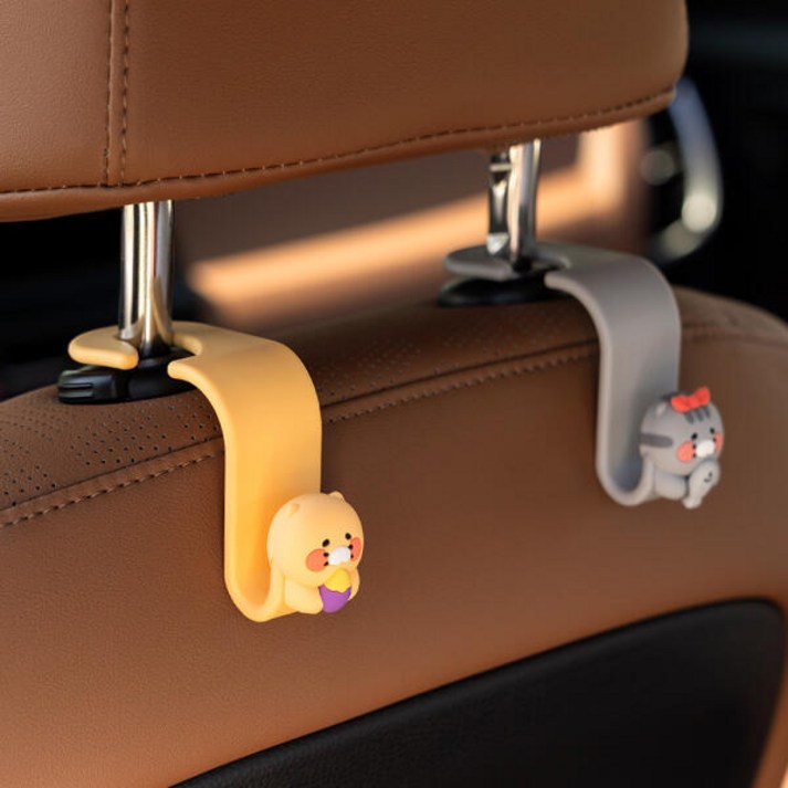 카카오프렌즈 춘식이 삼색냥 차량용 헤드걸이 헤드레스트 후크 가방걸이(2p)