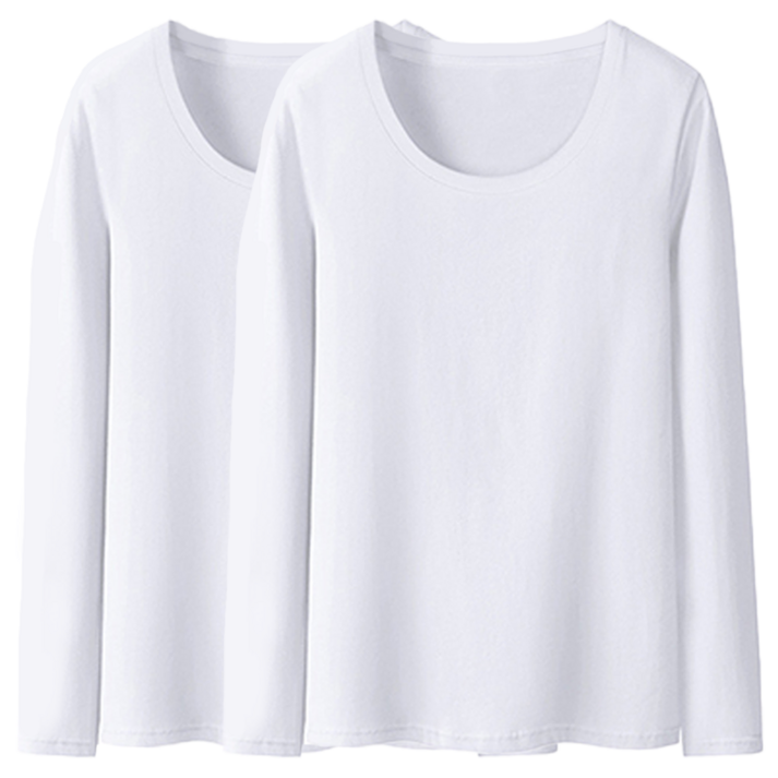 에르모소 1+1 기본 라운드넥 베이직 따뜻한 기모 여성 겨울 긴팔티셔츠 H-C013-1