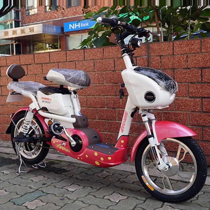 혼다 전기자전거 M6 / 전동자전거 여자스쿠터, 흰색/연두 20221213
