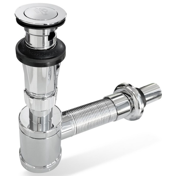 국산 세면대 초간편 길이조절 벽 배수 일체형 폽업 트랩