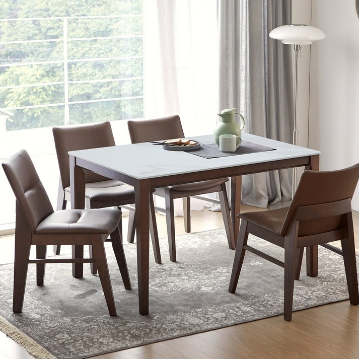 베스트리빙 루마니아 빈츠 포세린 12T 통세라믹 12001400 4인용 와이드 세라믹 식탁 테이블 세트의자4개의자2개벤치형4colors 2size