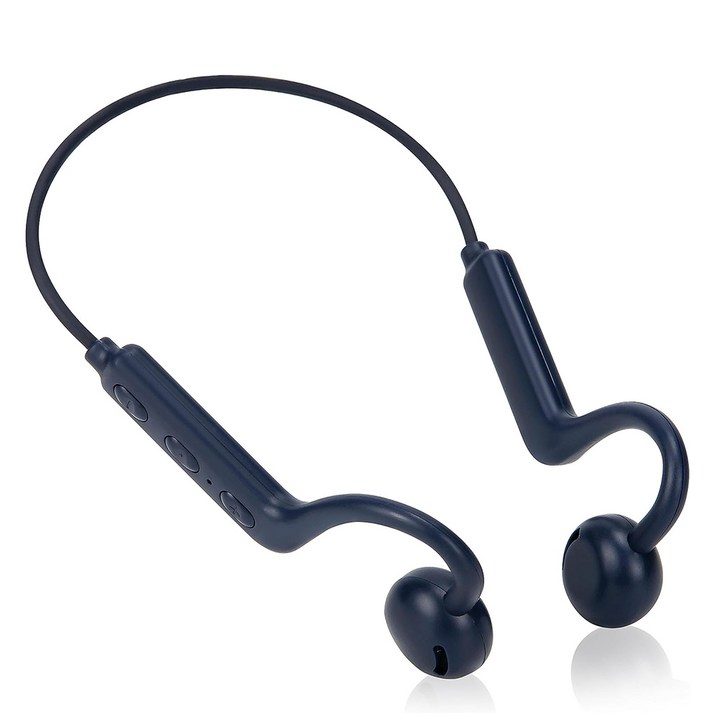 Binmei 공기전도 블루투스 이어폰 무선 BT5.3 스포츠 초경량 귀걸이형 오픈 이어셋 헤드폰, 네이비