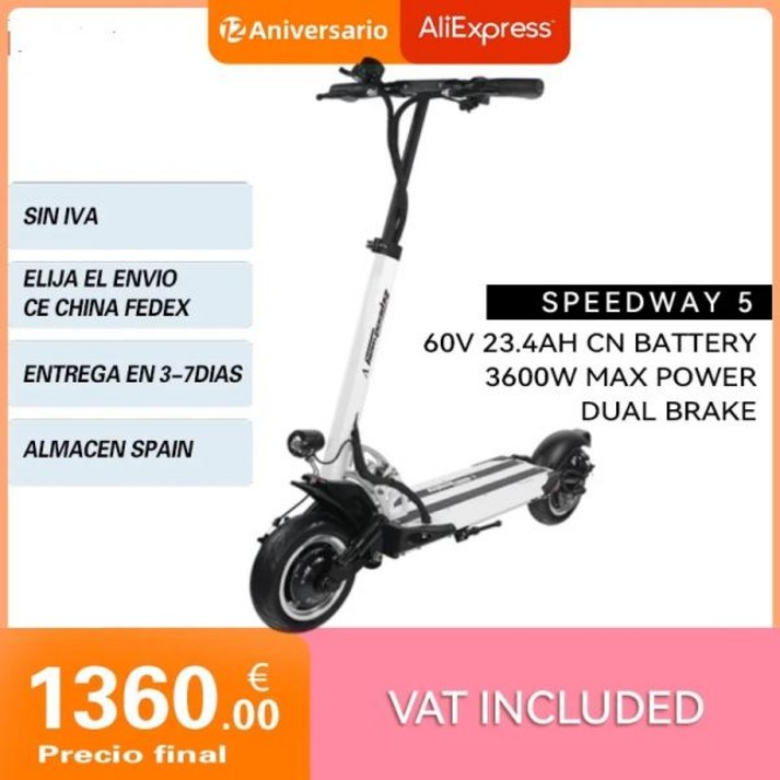 스피드웨이 5 전기 스쿠터 듀얼 파워 맥스 3600W BLDC 허브 모터, 23AH 스피드웨이 5 전기 스쿠터 듀얼 파워 맥스 3600W BLDC 허브 모터, 23AH
