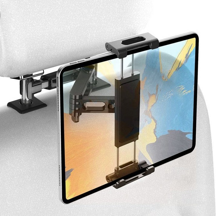 아이베리 HQ 차랑용 태블릿 휴대폰 헤드레스트 거치대 + 다용도 후크 걸이, 1세트, 단일색상