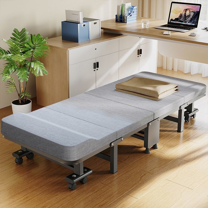 접이식 침대 간이침대 사무실 낮잠용 휴대용 접이식침대 1인, 그레이