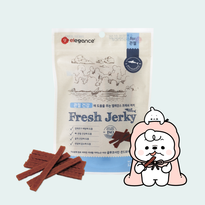 엘레강스펫 강아지 저알러지 가수분해 간식 프레쉬 져키