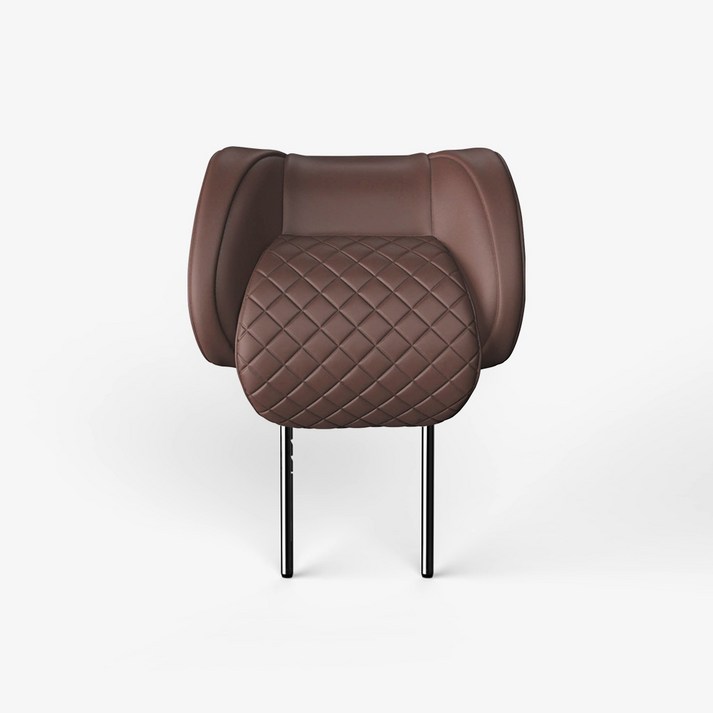 아임반 SP누빔 2세대 헤드레스트 차량용 목쿠션 자동차 목베개 1P, 1개, 보르도브라운