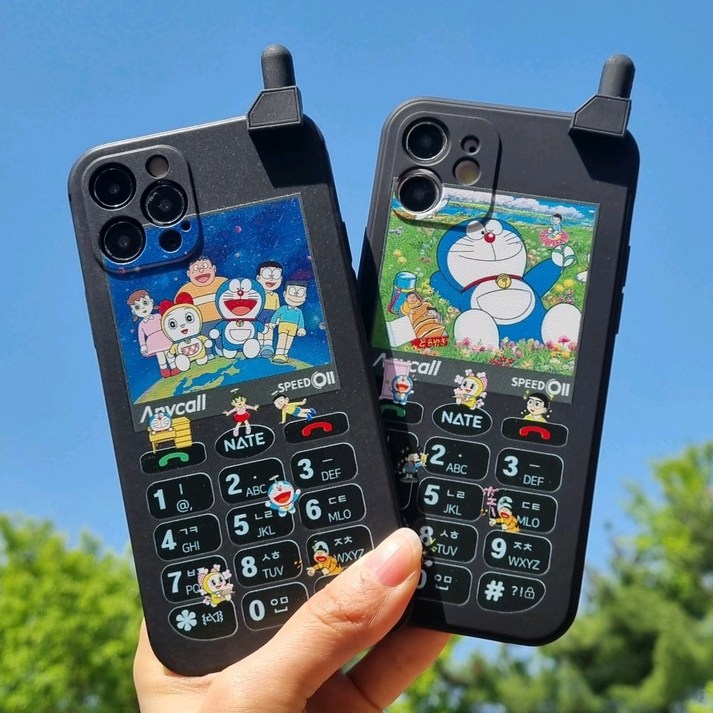 사은품갤럭시 A시리즈 전기종 귀여운 캐릭터 일러스트 디자인 안테남 전화기 모양 옛날 빈티지 감성 실리콘 핸드폰 케이스