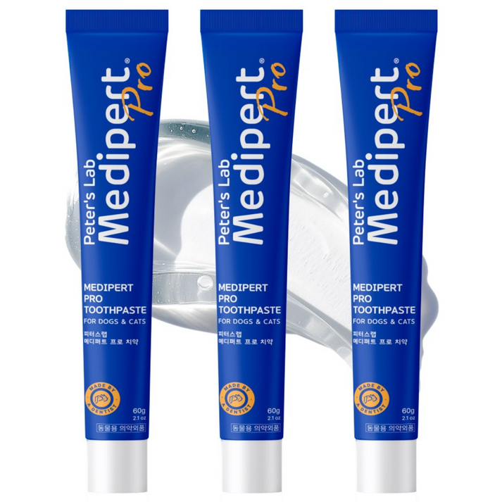 피터스랩 메디퍼트 프로 6중 효소 프로폴리스 강아지 고양이 치약 (구강질환 잇몸 치태 치석 입냄새 케어), 3개, 60g