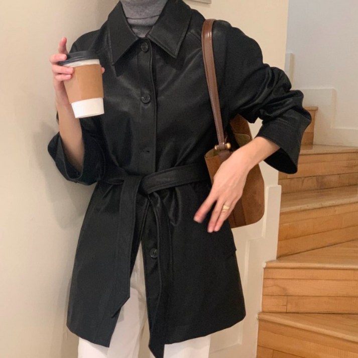 MADE 루어스룸 낫띵 벨트 하프 레더 자켓 2color