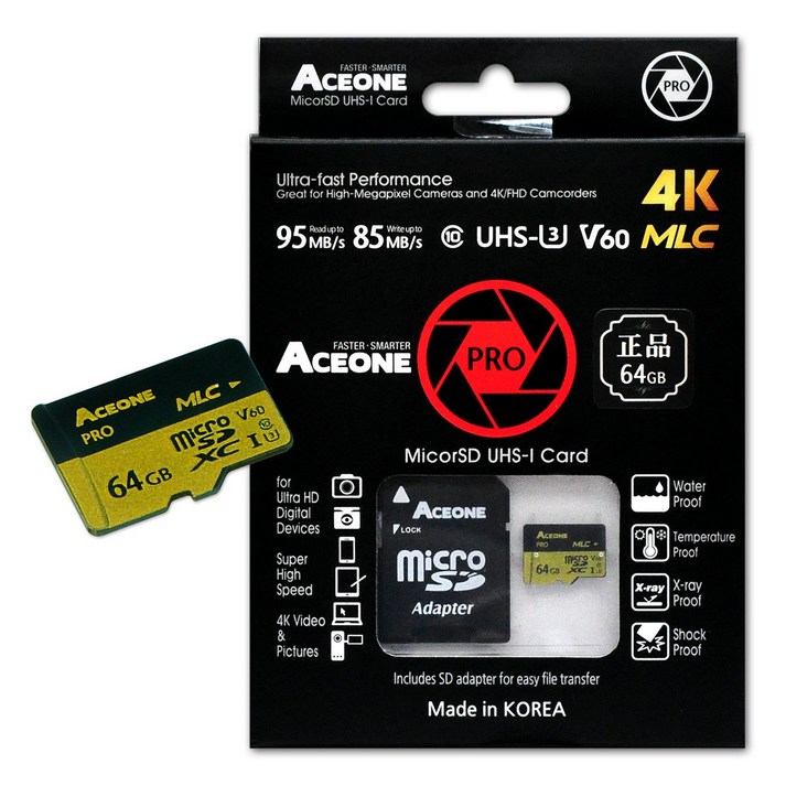 에이스원 프로 MicroSD 64GB 4K MLC V60 U3, 64GB