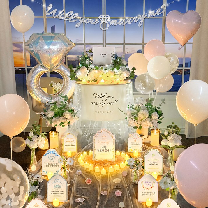 러브헌터 프로포즈 용품 세트, 핑크 꿀조합D, 1세트