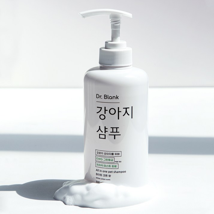 닥터블랭크 강아지 올인원 저자극 샴푸 화이트 코튼향, 1개, 500ml